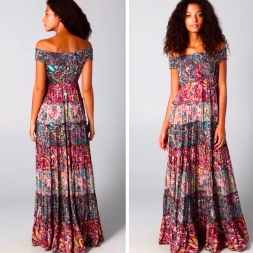 RARE Cascade Free People Paisley Maxi Dress